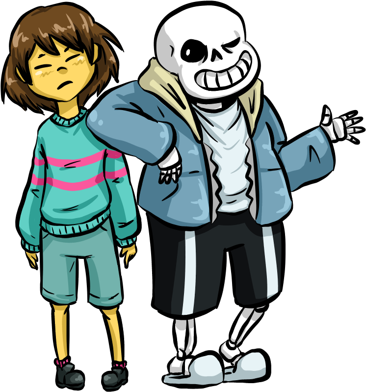 Sans And Frisk By Gotmlk77 - Sans And Frisk Png (752x810)