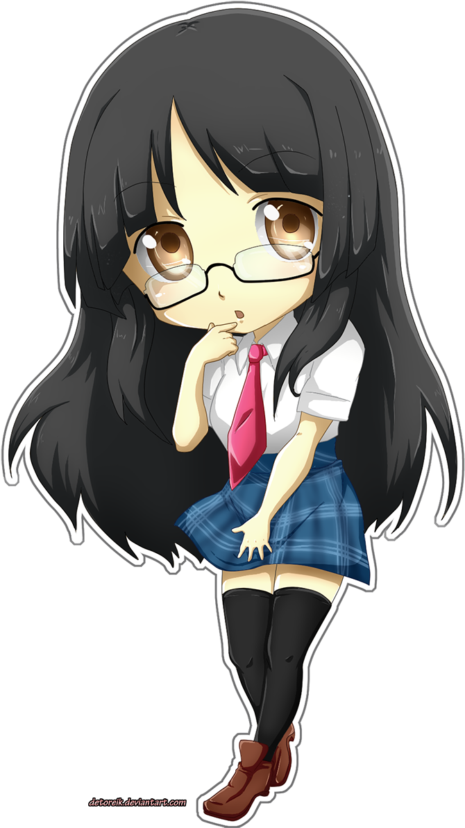 Comm - Chibi Girl With Glasses (749x1200)