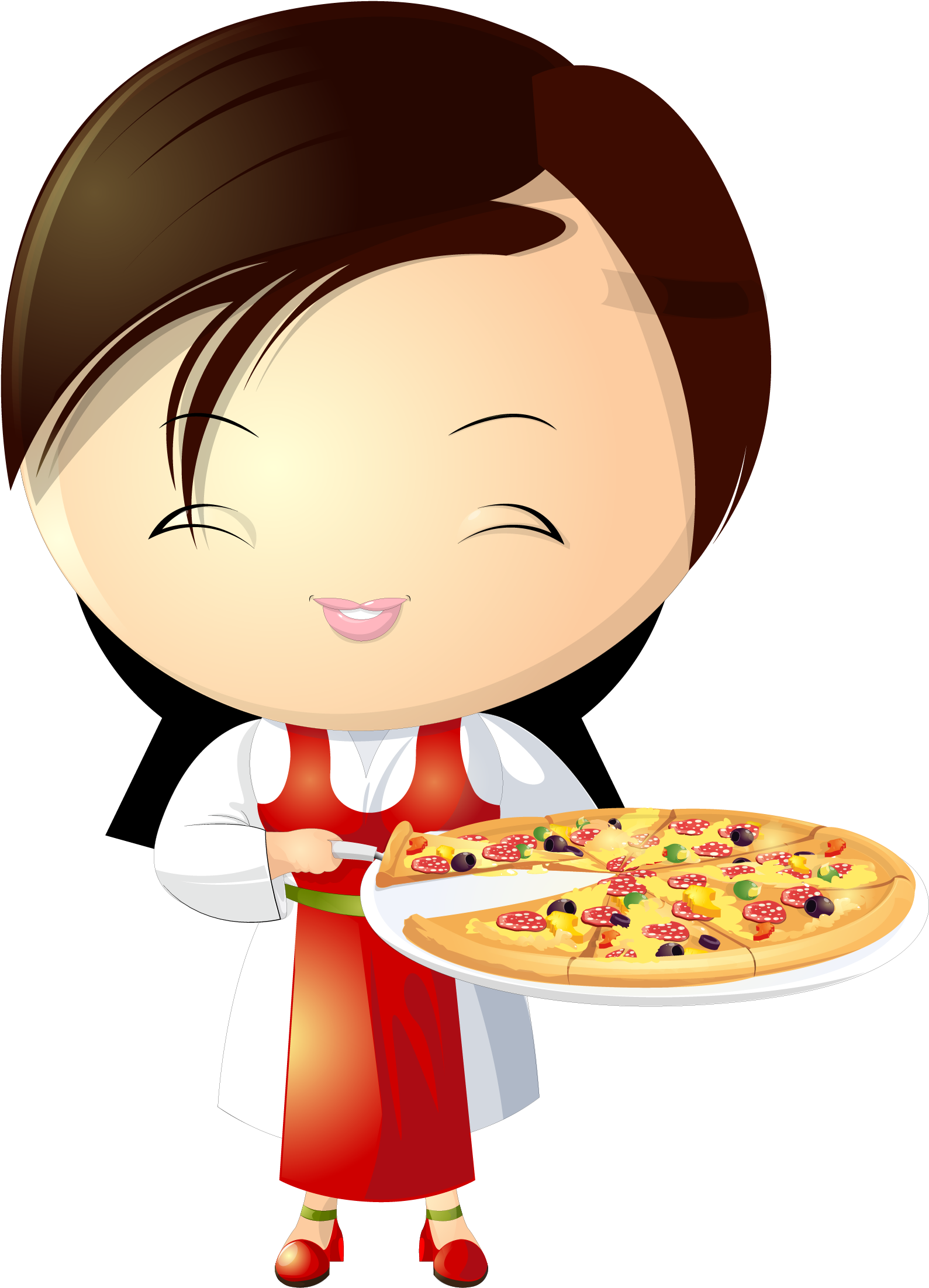 Pizza Chef Clip Art - Pizza Girl (1778x2330)