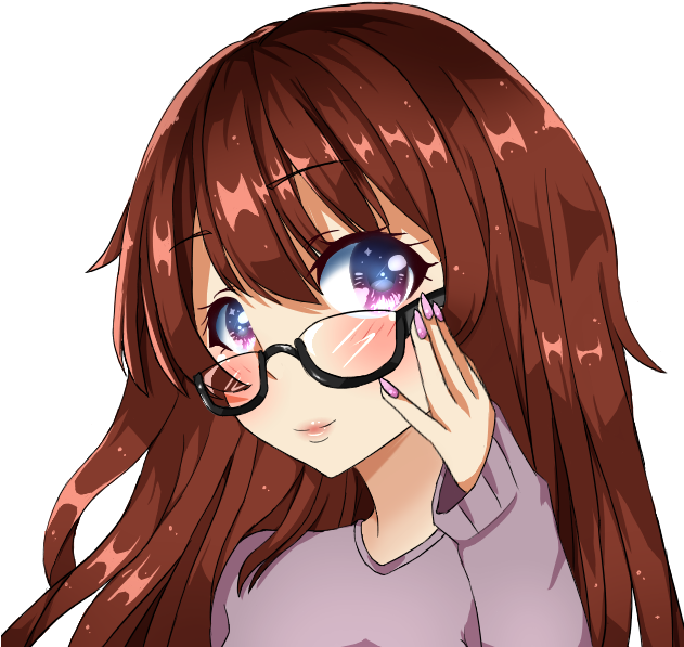 Anime Girl With Glasses By Yaazla - Anime Girl With Glasses (630x625)