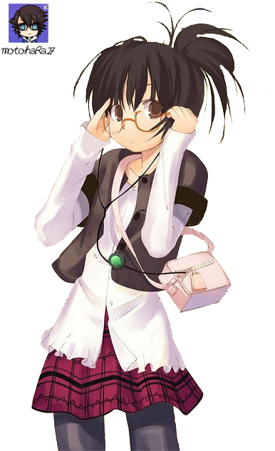 Girls Wallpaper Chibi With Headphones And Glasses - Nerdy Anime Girl Characters (408x640)