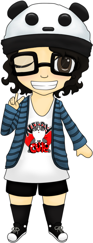 Free Chibi With Nerd Glasses - Cartoon (600x908)