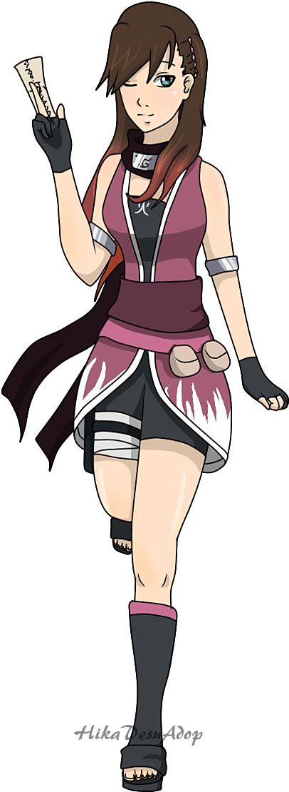 Green Nerd Glasses - Made Up Naruto Characters Girl (500x1200)