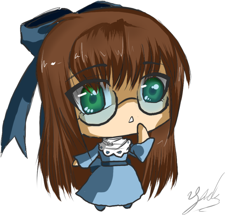 Free Chibi With Nerd Glasses - Chibi With Glasses Png (800x800)
