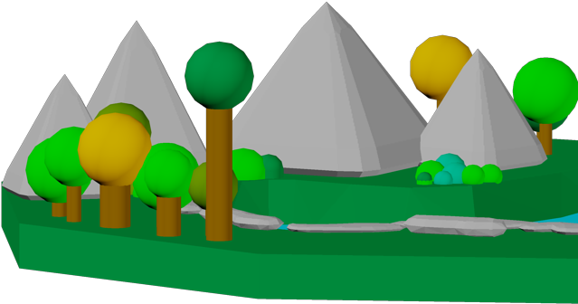 Happy Little Forest- Bob Ross Painting In 3d - Illustration (640x480)