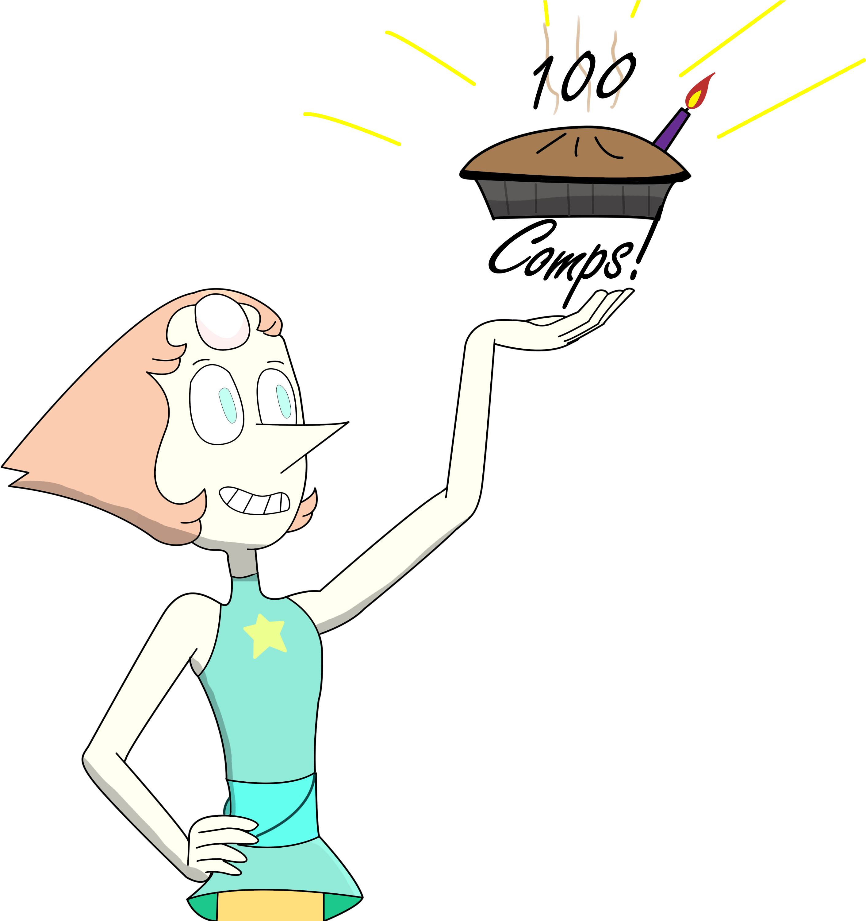 Woo 100 Comps Seems Just Like Yesterday When The First - Cartoon (3126x3000)