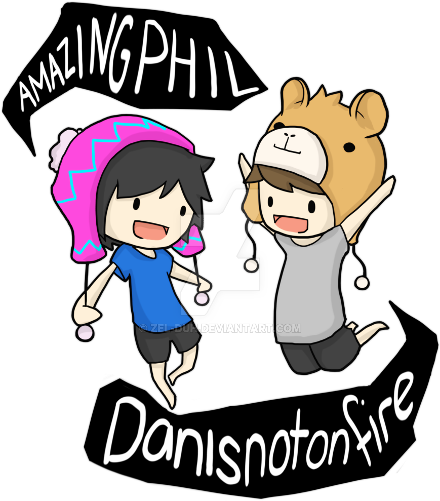 T Shirt Clipart Design - Amazingphil And Danisnotonfire Fan Art (1024x1024)