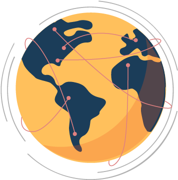 Graphic Of An Interconnected Globe - World Map (375x375)