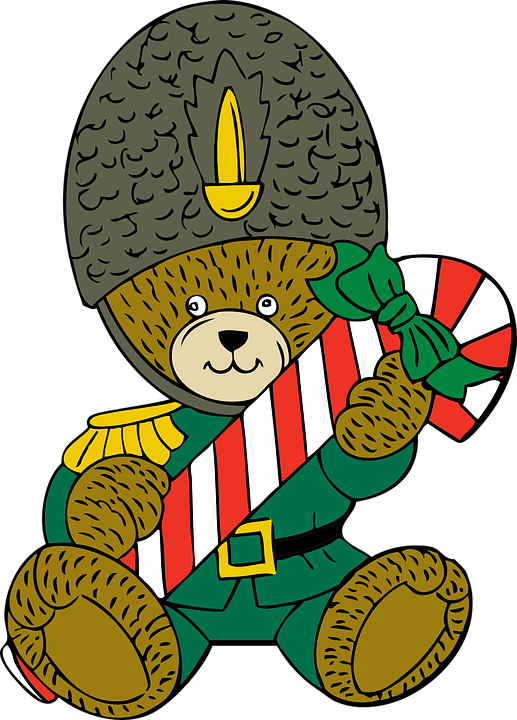 Teddy Bear Christmas Holiday Toy Guard Candy - Border Guard Clip Art (517x720)