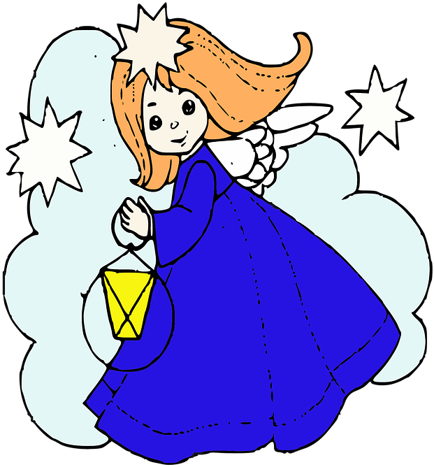 Angel Christmas December Christmas Night - Clip Art (665x720)