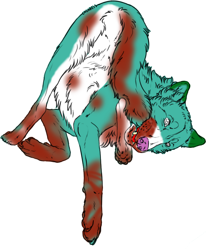 Free Wolf Line Art Tail Catch By Casartss-dalxjp By - Illustration (687x843)