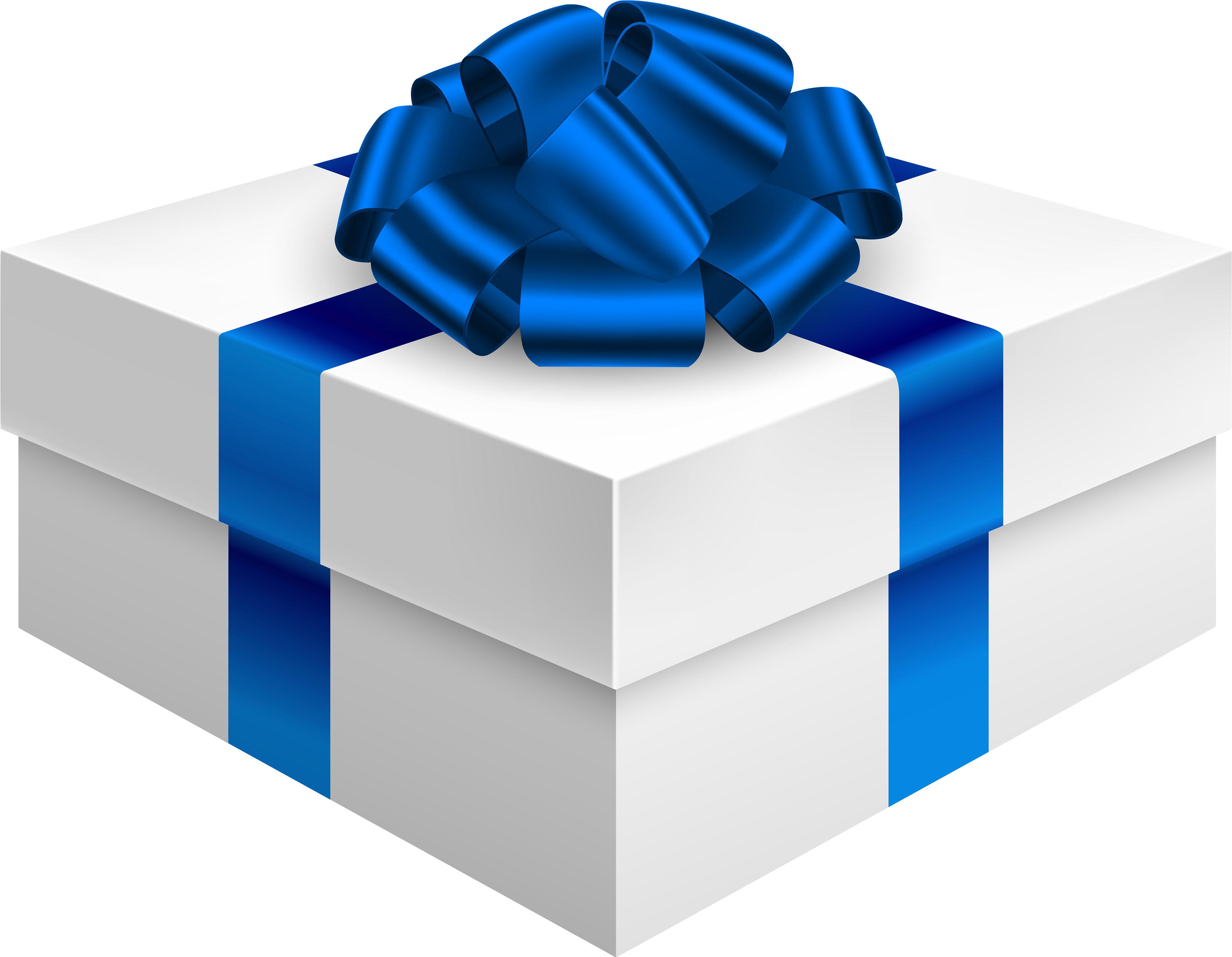 Gift Box With Dark Blue Bow Png Clipart - Wrapping Paper (4000x3107)