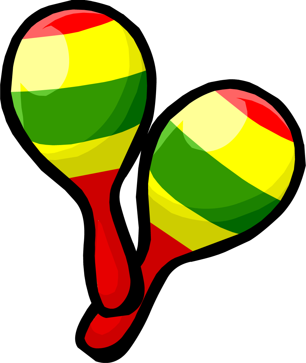 Festive Maracas - Maracas Clipart (1532x1818)