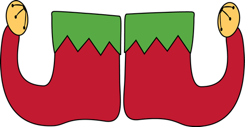 Pair Clipart Christmas - Christmas Elf Shoes Clipart (500x259)