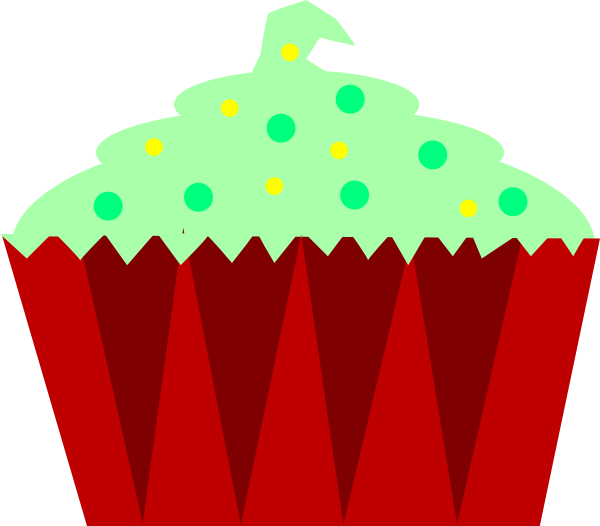 Christmas Cupcake Clip Art - Cupcake Cartoon Christmas (600x526)