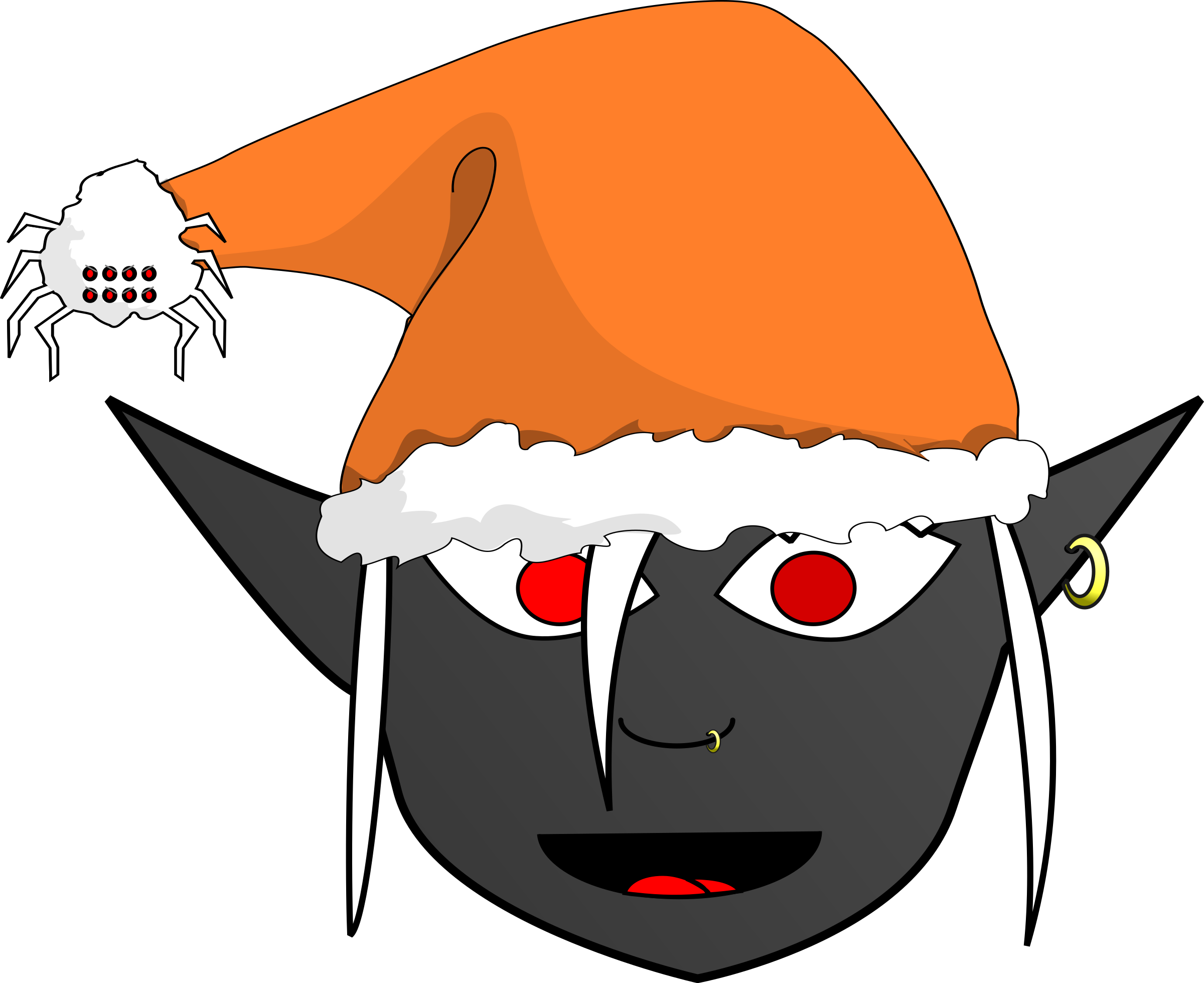 Christmas Drow Dark Elf Funny Clip-art Cilp Art - Christmas Dark Elf (2400x1959)