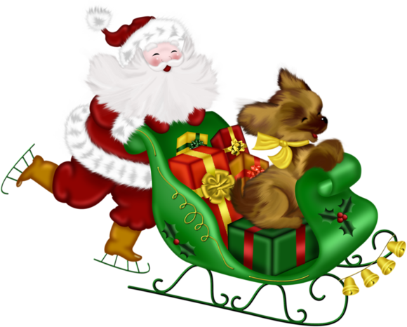 Santa Sleigh Png - Santa Claus (580x466)