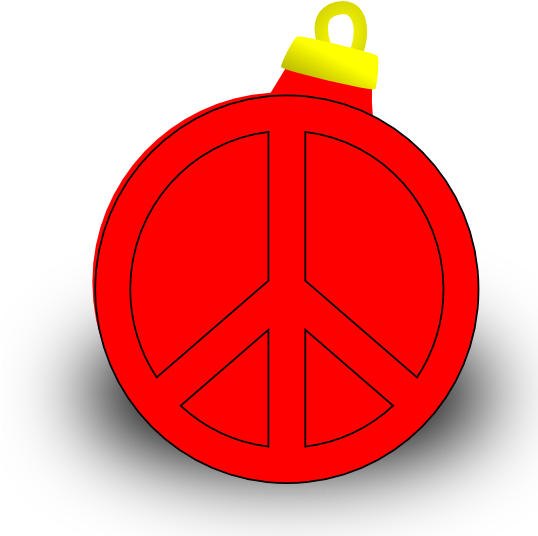 Peace Sign Christmas Ornament Clipart - Circle (555x555)