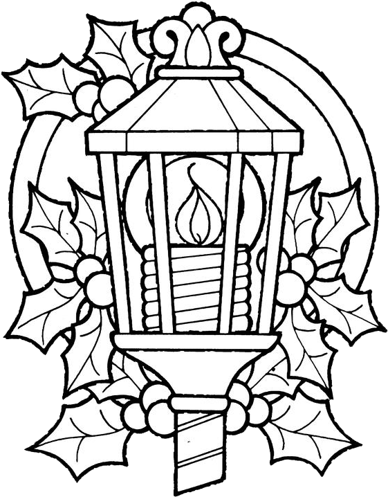 Christmas Lantern Coloring Pages 1 - Christmas Coloring Pages (568x720)