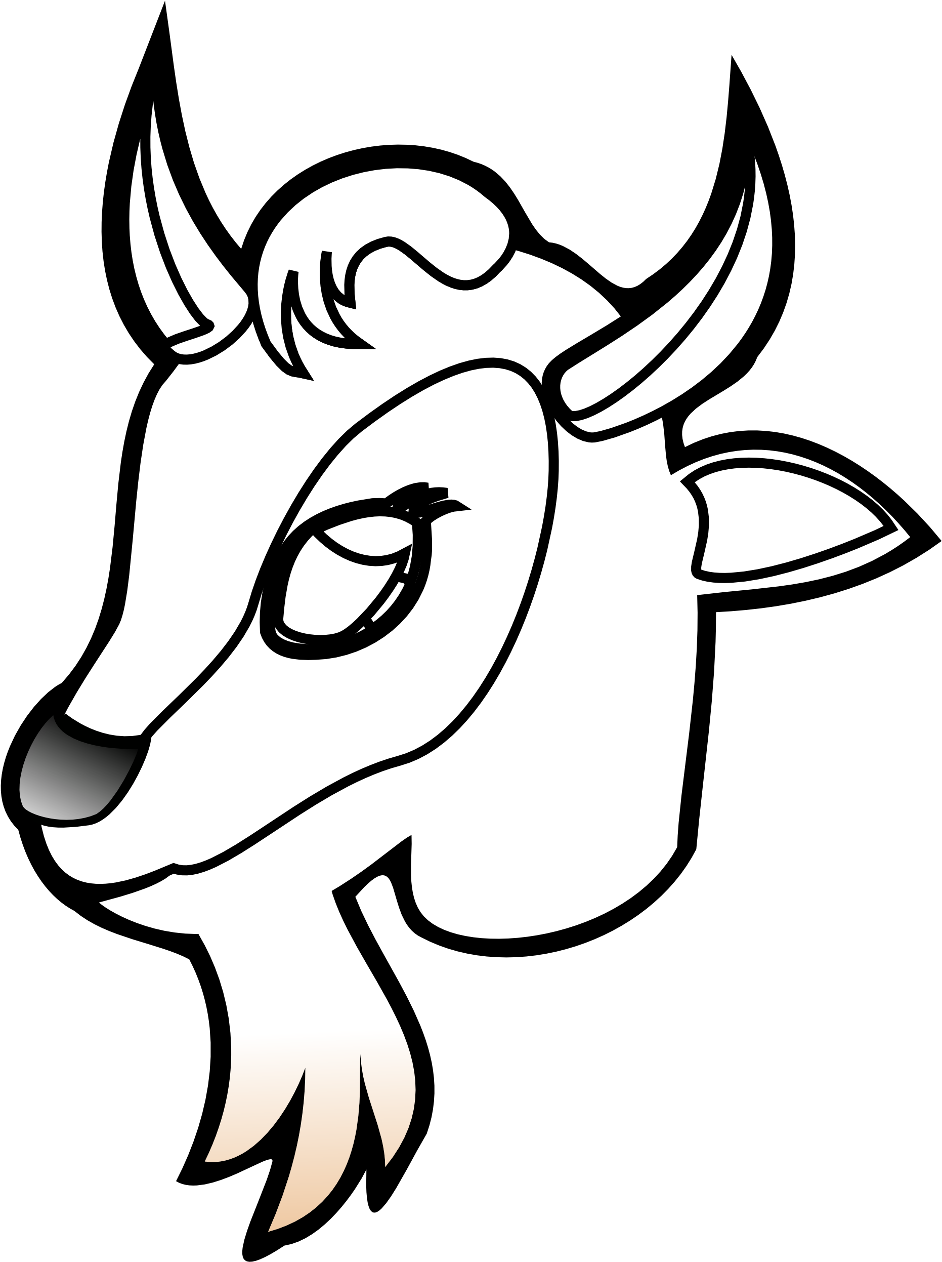 Goat - Clipart - Black - And - White - Cau Lac Bo Bong Da (2555x2555)