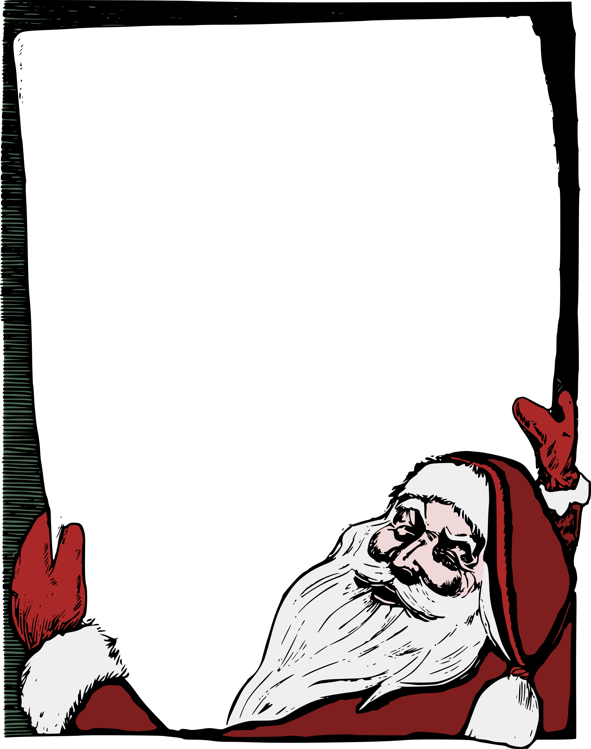 Big Image - Christmas Frame Png Santa (1892x2400)