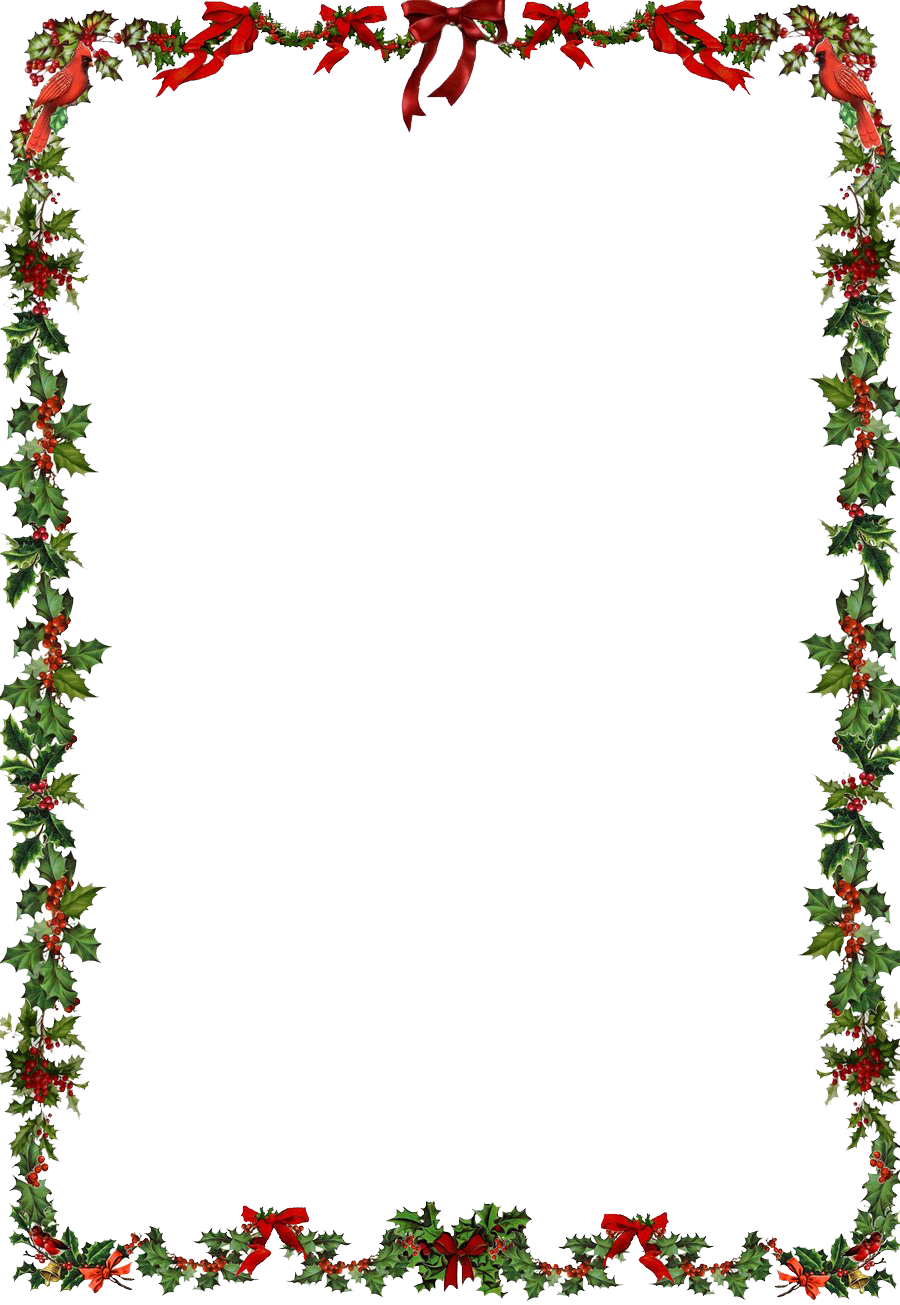 Christmas Frame Png Clipart - Word Document Christmas Border (900x1305)