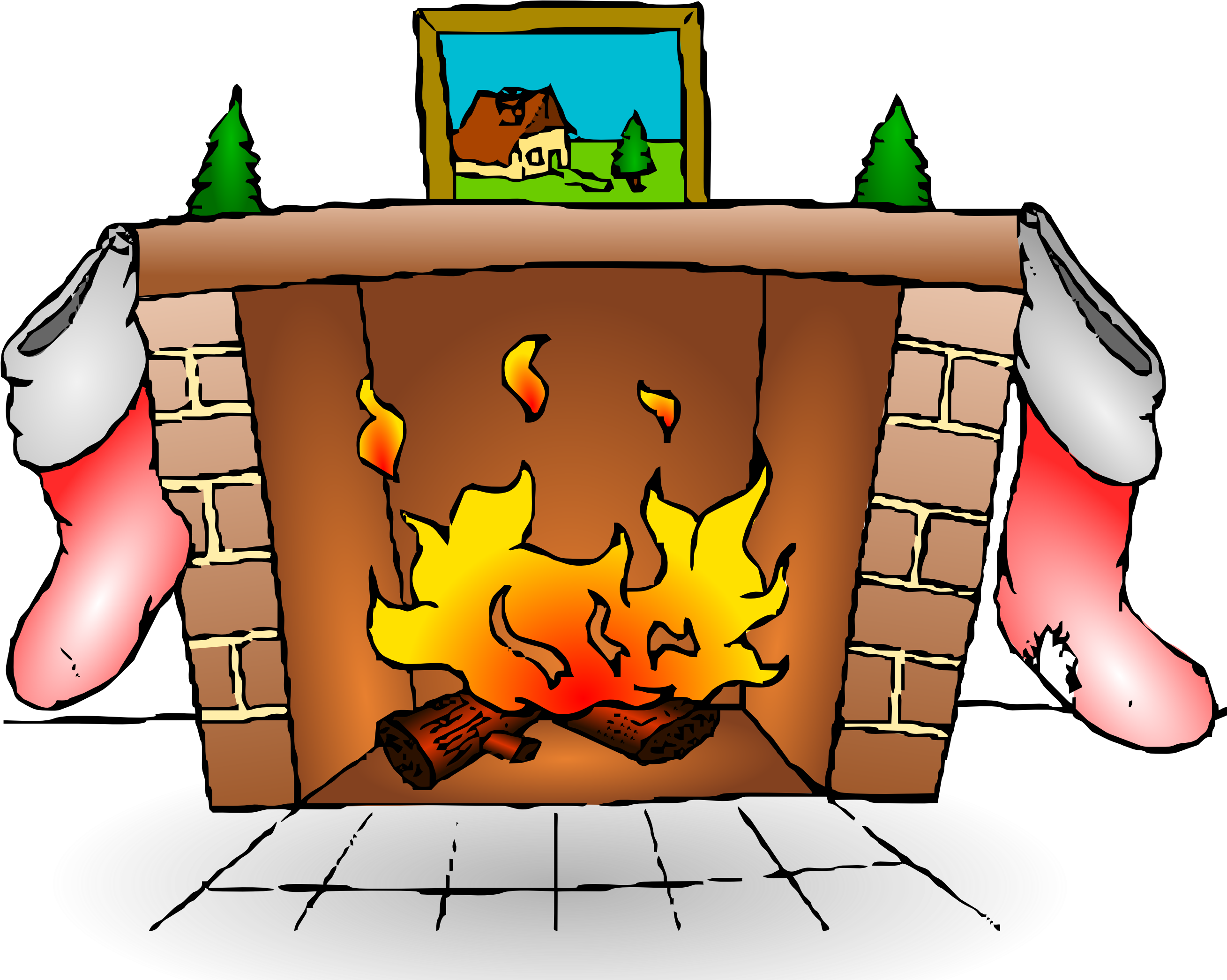Animated - Fire Place Clip Art (2633x2090)