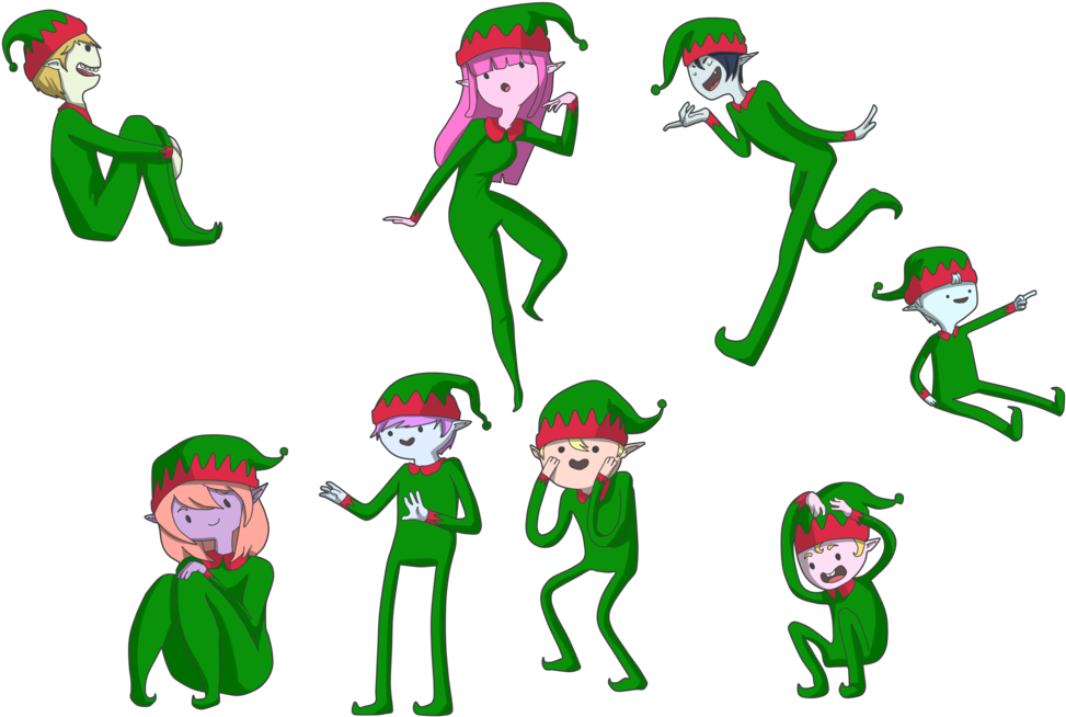 Adventure Time Christmas Elves By Crapboy27 - Cartoon (1024x683)