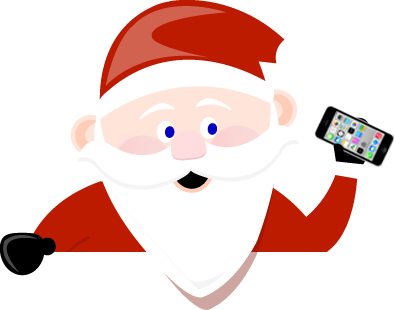 Santa Claus - Santa On The Phone Clipart (394x310)