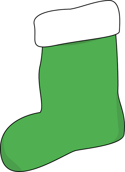 Green Christmas Stocking Clip Art - Green Christmas Stocking Clipart (400x550)
