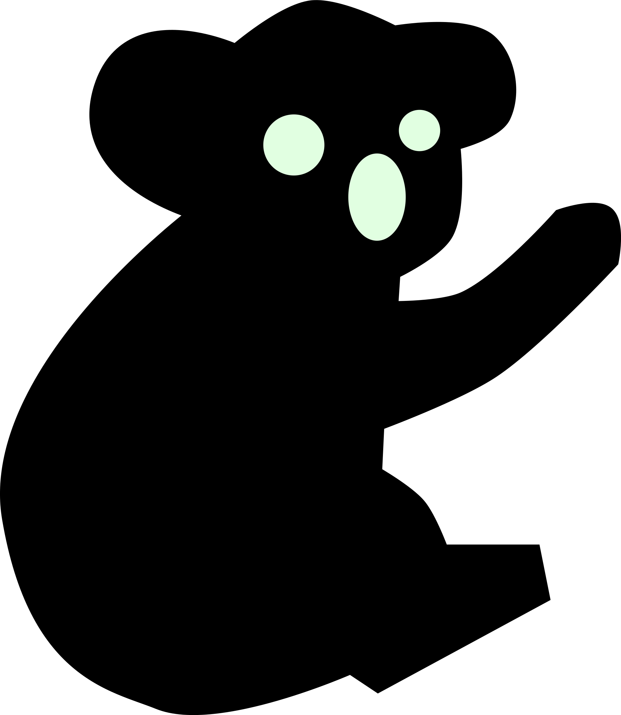 Clipart - Koala Bear Silhouette (2084x2400)