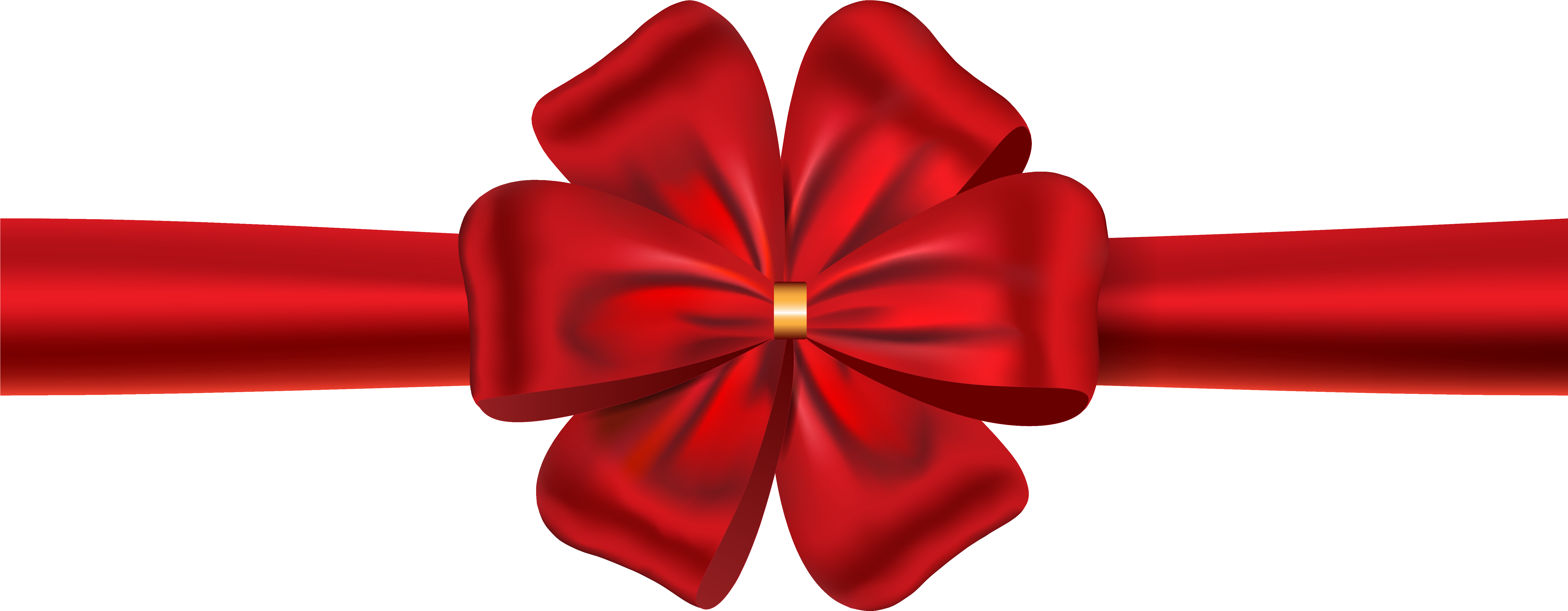 Ribbon Red Clip Art - Ribbon Bow Png (6135x2571)