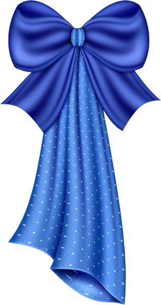 Large Blue Dotty Bow Clipart - Border Frame Ribbon (316x600)
