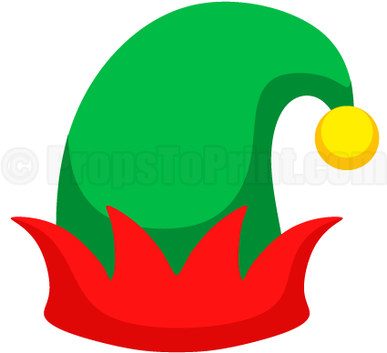 Christmas Hats Christmas Hat, Jingle Bells And Template - Elf Hat Clipart (458x593)