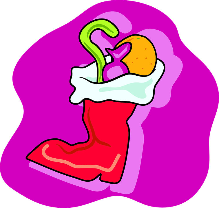 Art, Christmas, Holiday, Presents, Sock - Christmas Day (357x340)