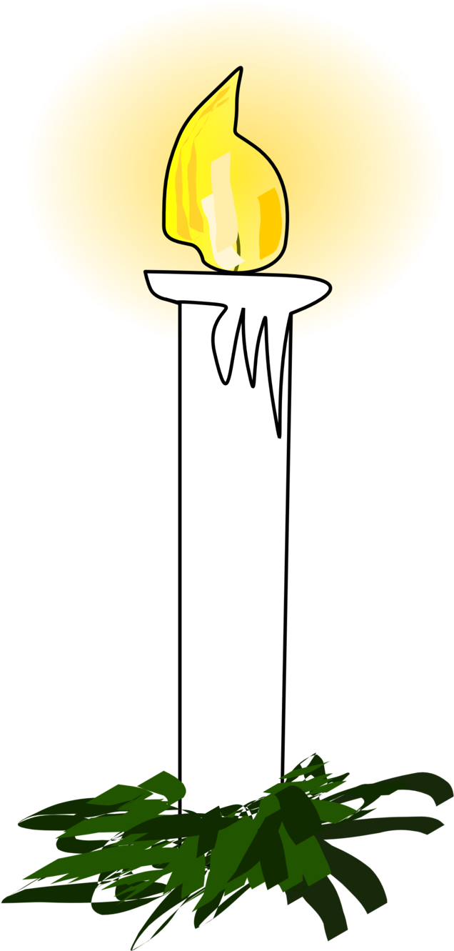 Illustration Of A Christmas Candle - Christmas Candle Clip Art (958x1355)