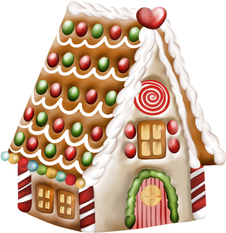 Decorate December Clipart - Gingerbread Man And House Clipart (800x824)