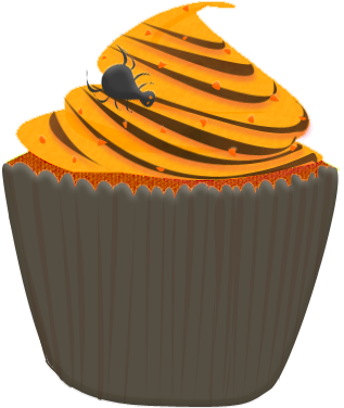 Christmas Cupcake Clip Art By Wisp-stock On Clipart - Halloween Cupcake Clipart (337x403)