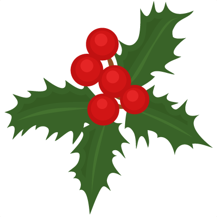 Holly Christmas Silhouettes Clip Art - Clip Art (432x432)