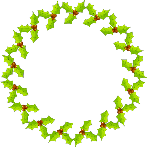 Christmas Holly Wreath Clip Art - Tarjetas Para Imprimir Navidad (510x507)