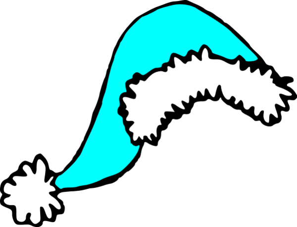 Santa Hat Vector Clip Art - Clip Art Blue Santa Hat (850x651)