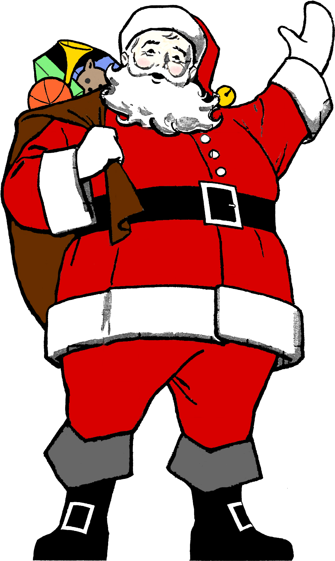 Santa Clipart Black And White - Father Xmas (1137x1838)