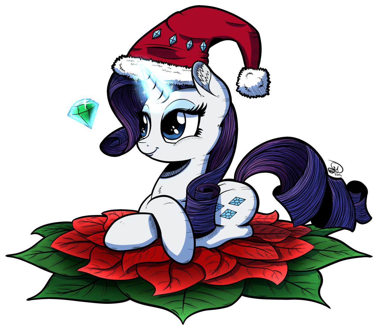 Santa Rarity By Gray Day - Rarity Mlp Christmas (1280x1118)