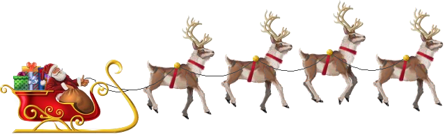 Flying Santa - Santa And Reindeer Flying Png (639x193)