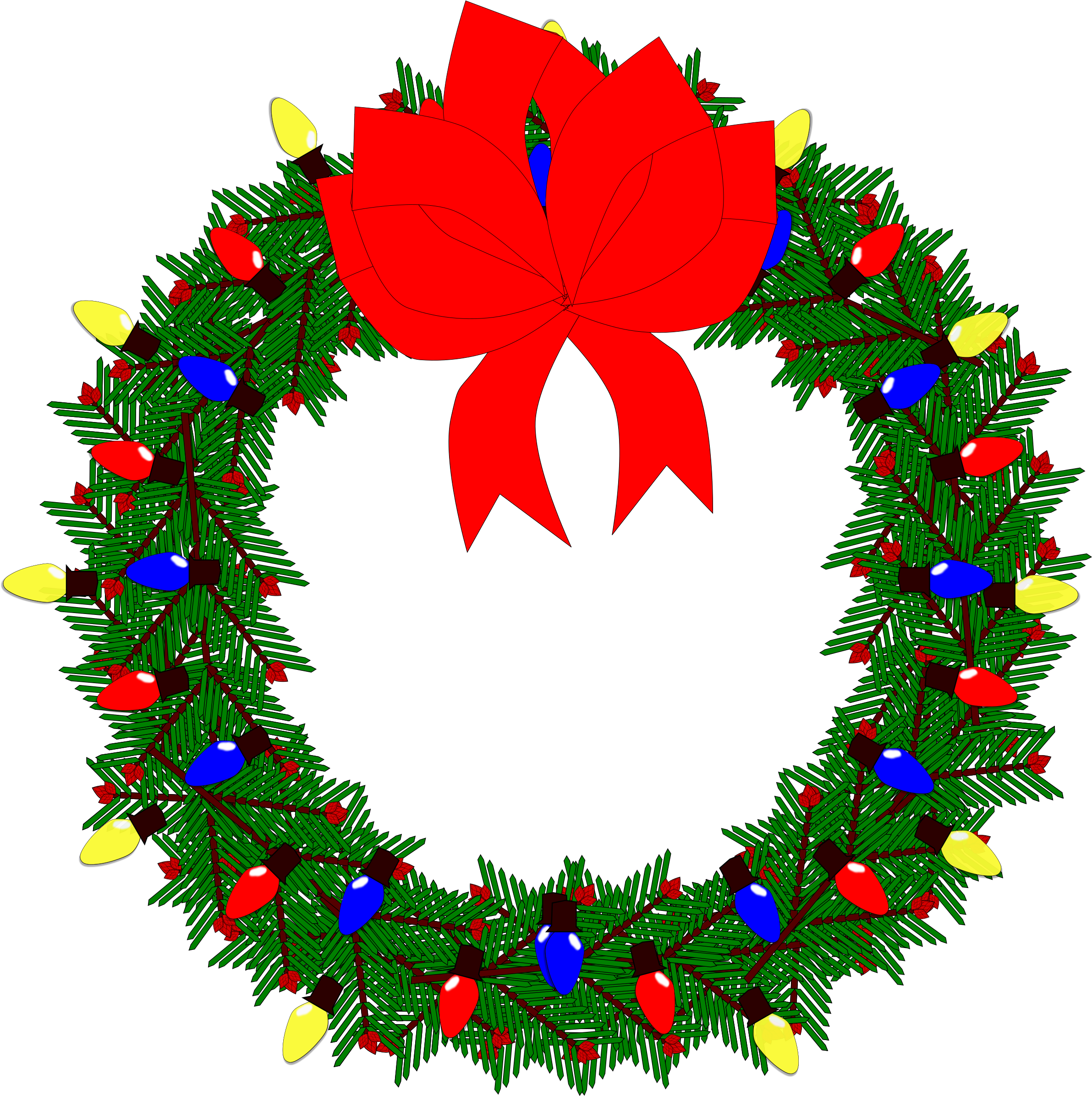 Christmas - Christmas Wreath Clipart Transparent (2400x2391)