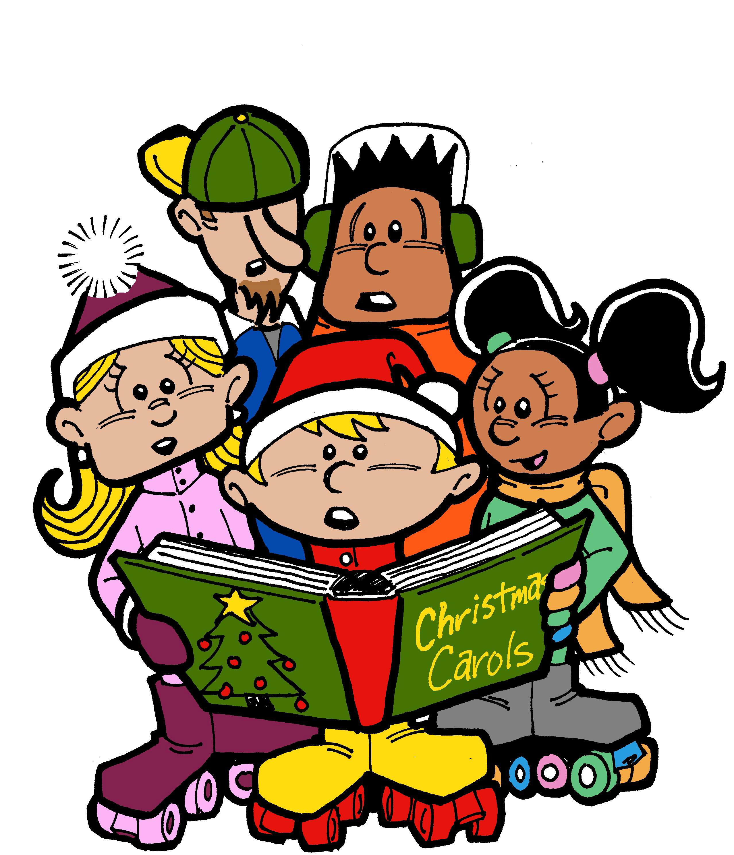 Christmas Carolers - Cartoon (2556x2978)