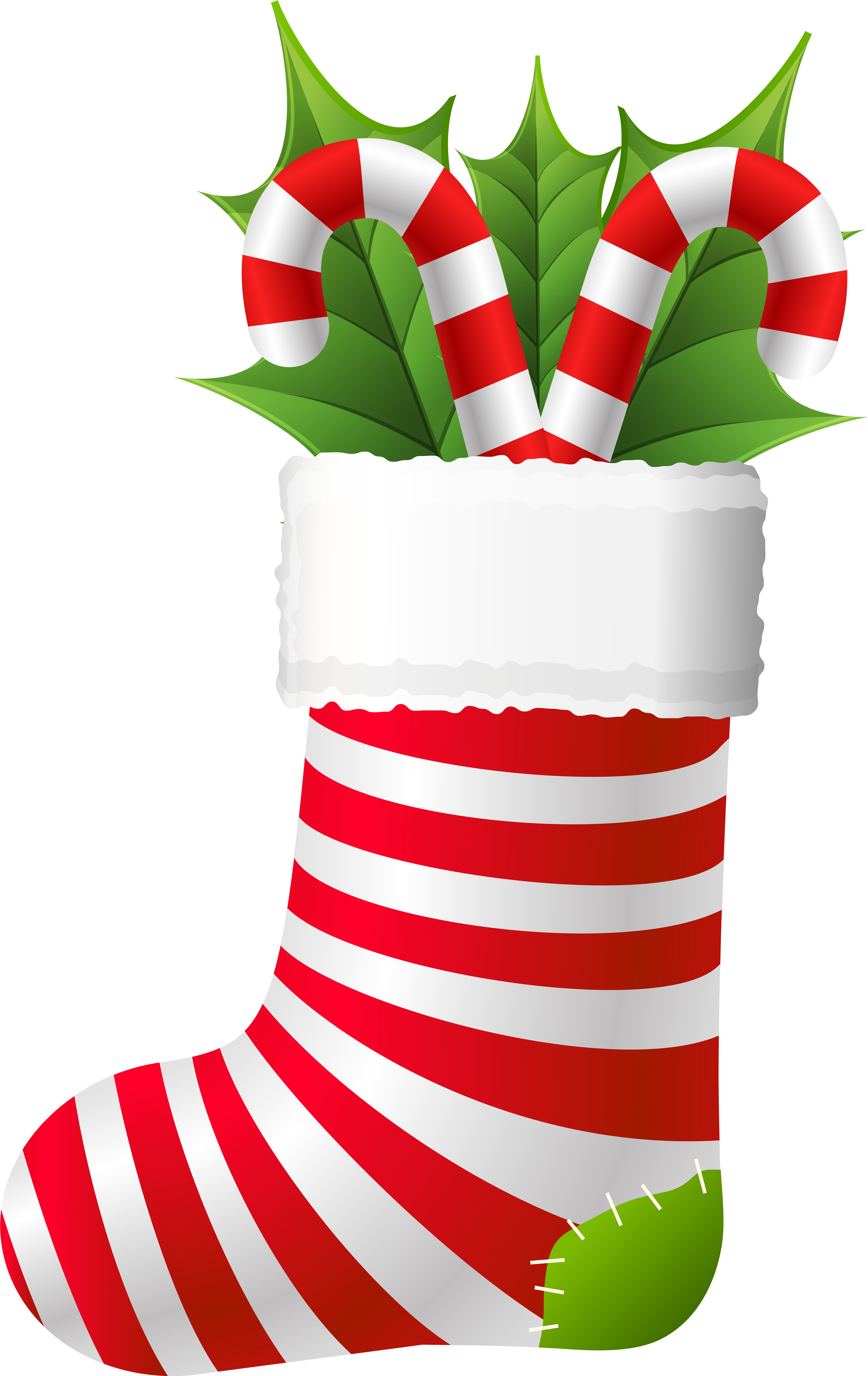 Christmas Stocking With Candy Canes Png Clip Artu200b - Christmas Stockings Clipart Png (5046x8000)