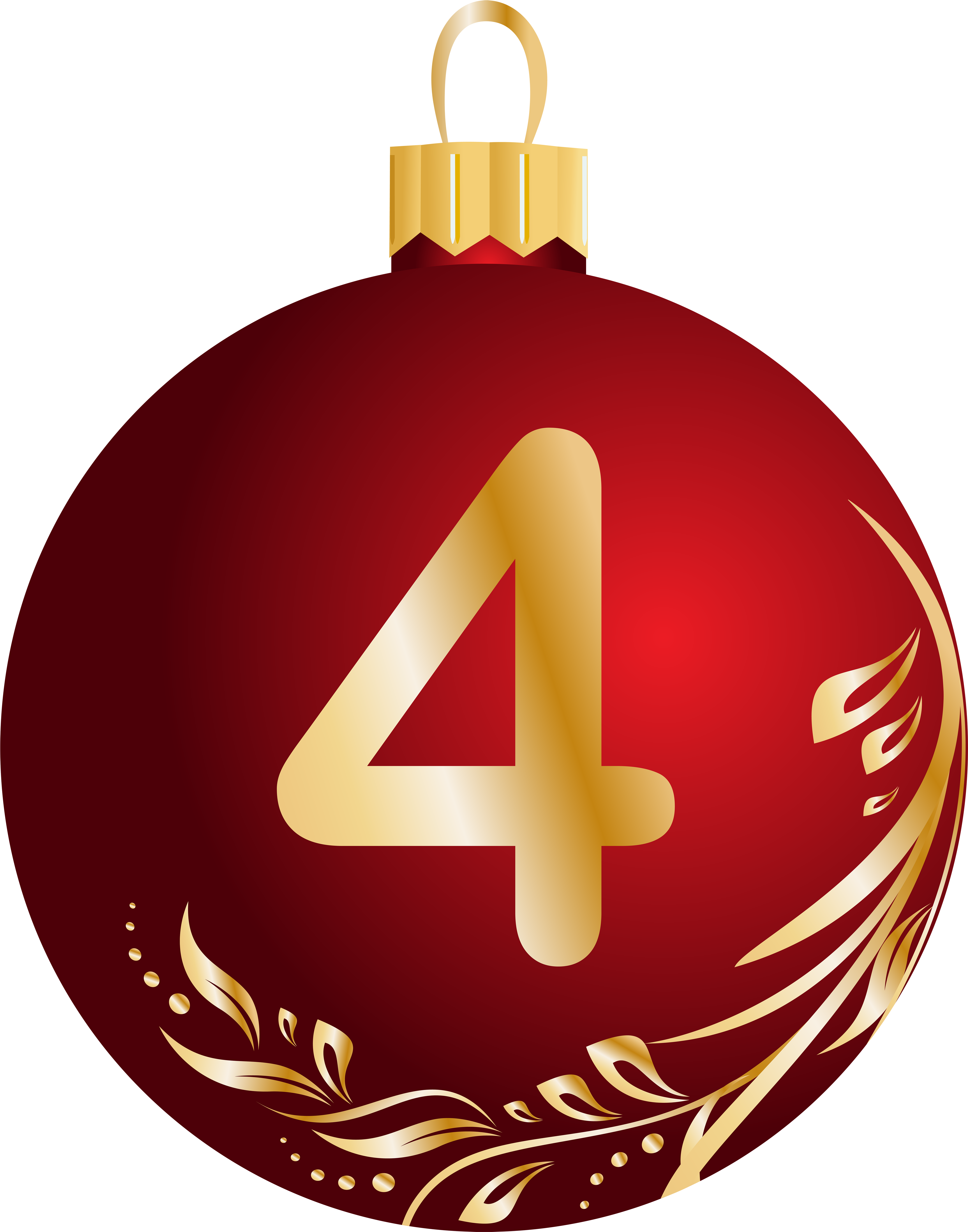 Christmas Ball Number Four Transparent Png Clip Art - Christmas Number 4 Transparent (5504x7000)