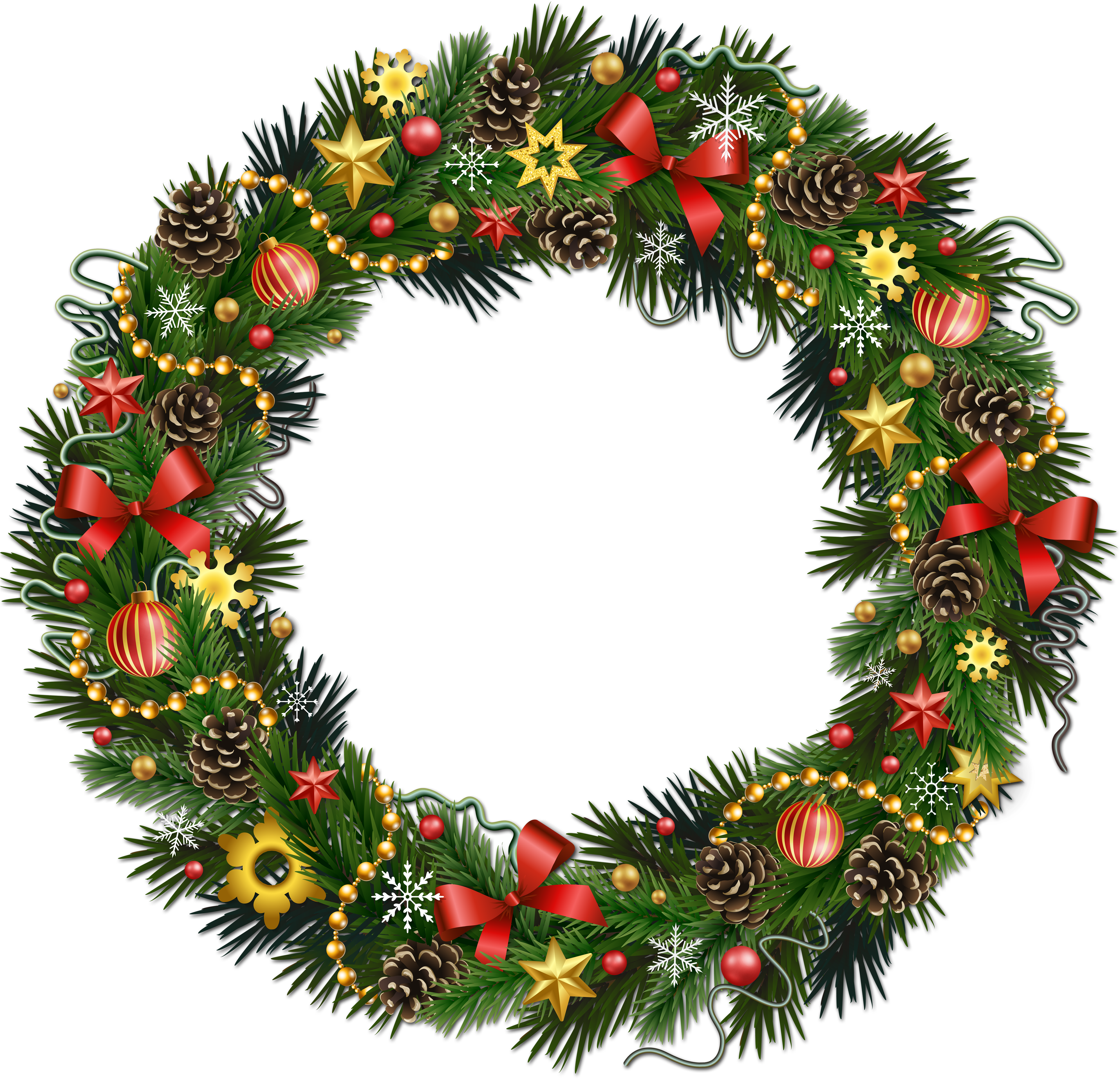Christmas Wreath Transparent Background (4000x4000)