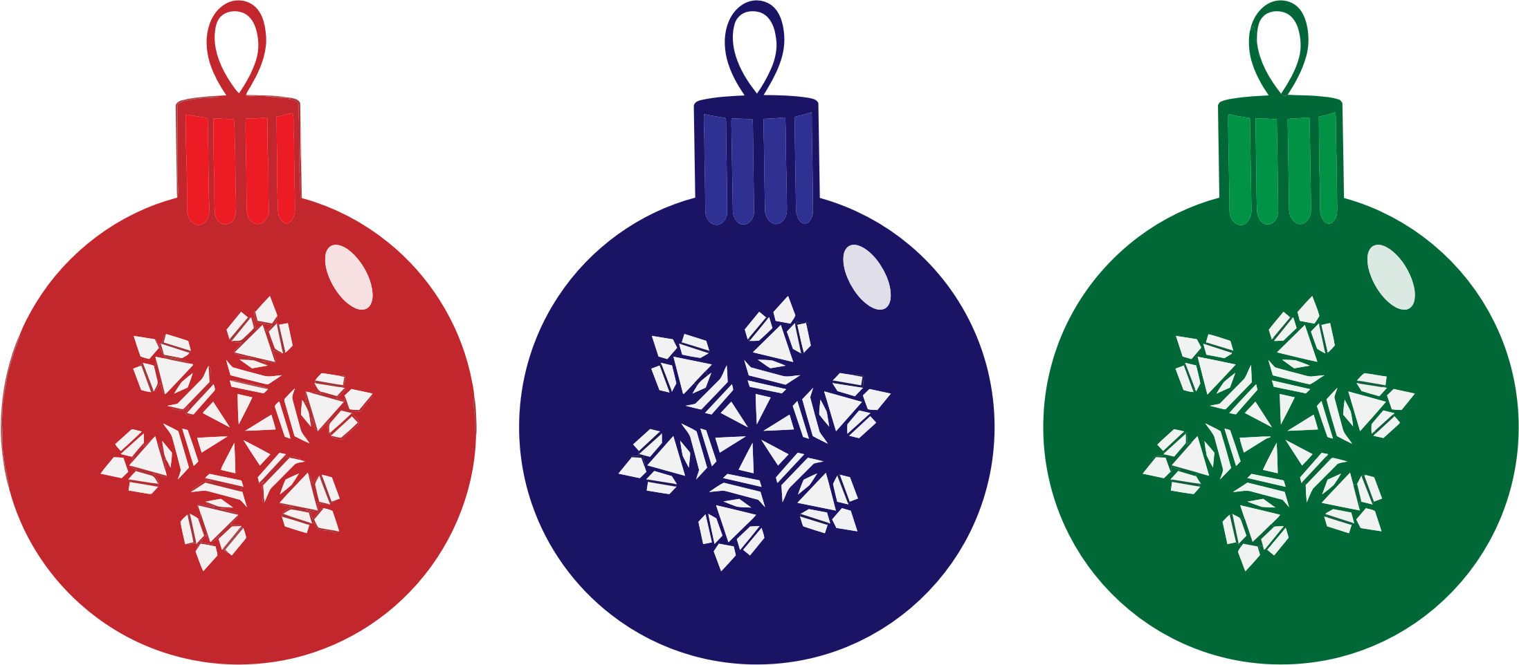 Ornamental Clipart Home Decor - Christmas Baubles Clipart (2195x962)